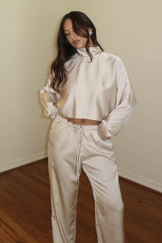 High Neck Crop Top W/Pants