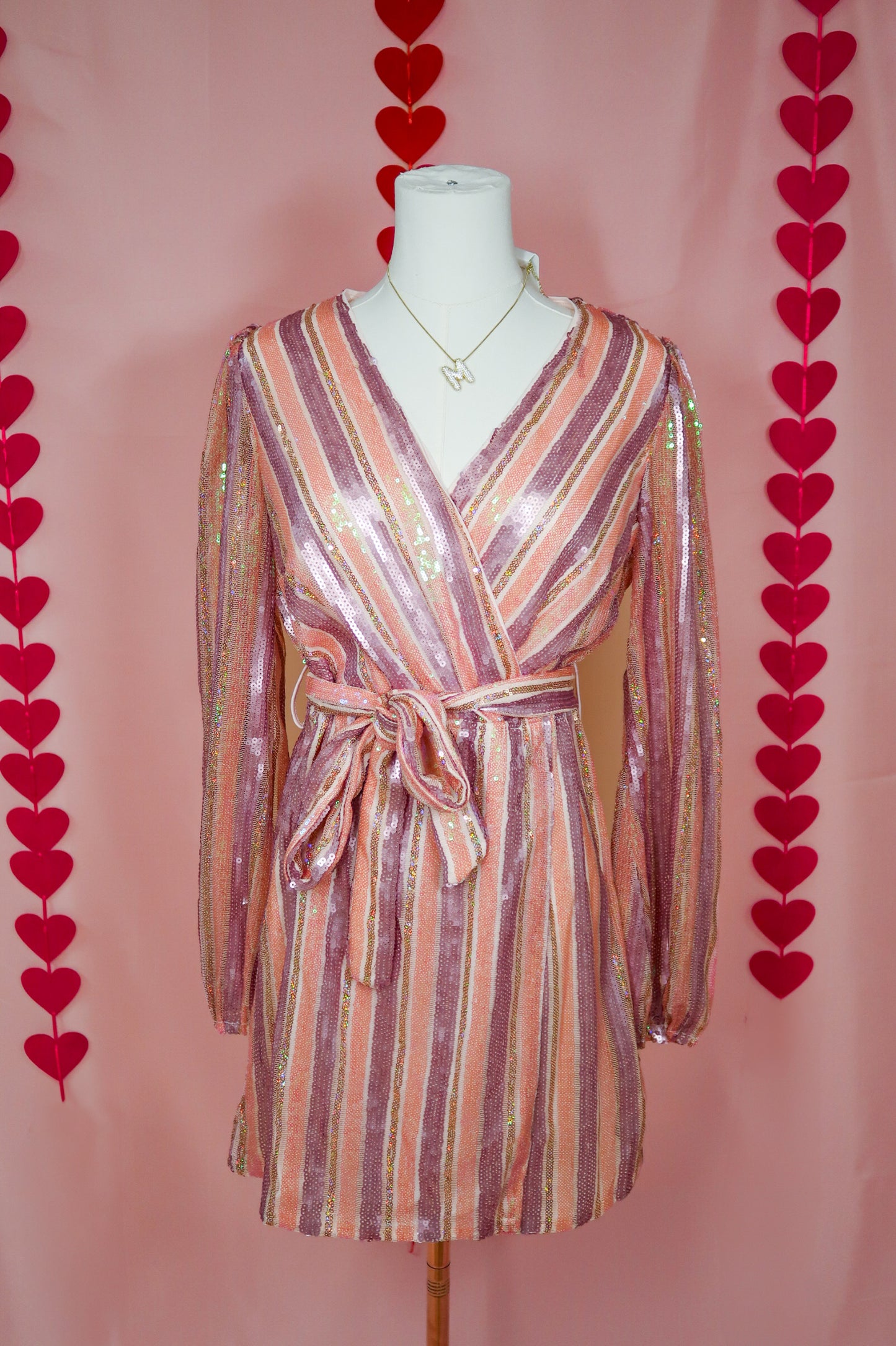 Multi Sequin Wrap Dress