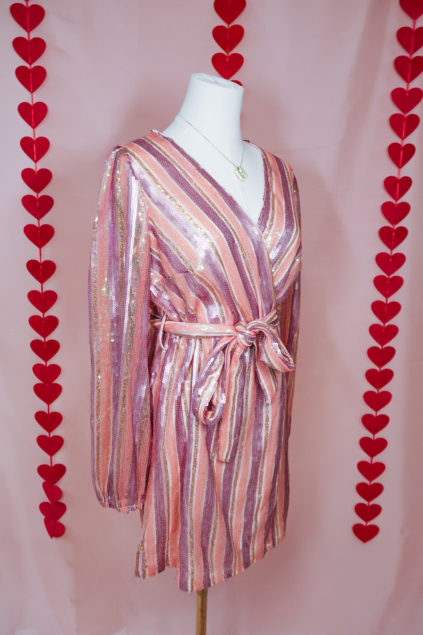 Multi Sequin Wrap Dress