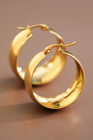 18K Waterproof Non-Tarnish Stainless Steel Hoops